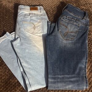Women's Skinny Jeans Duo - Light Blue & Medium Blue Stretch Denim